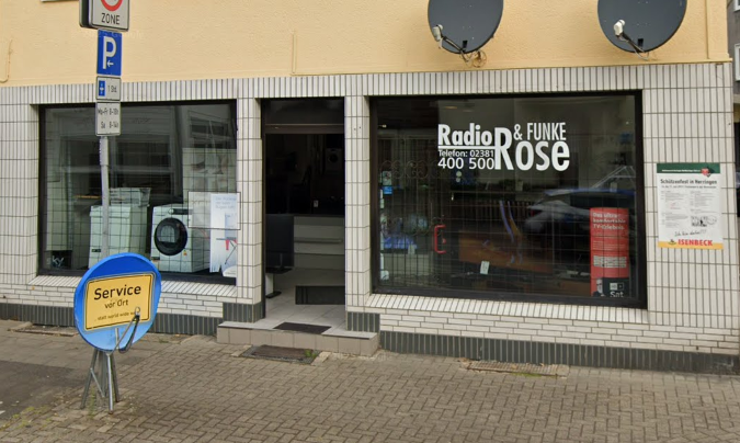 Radio Rose Hamm – Ladengeschaeft in der Holzstrasse 2 Radio Rose Hamm Ladenfront – Fachgeschäft für TV und Elektronik in Hamm